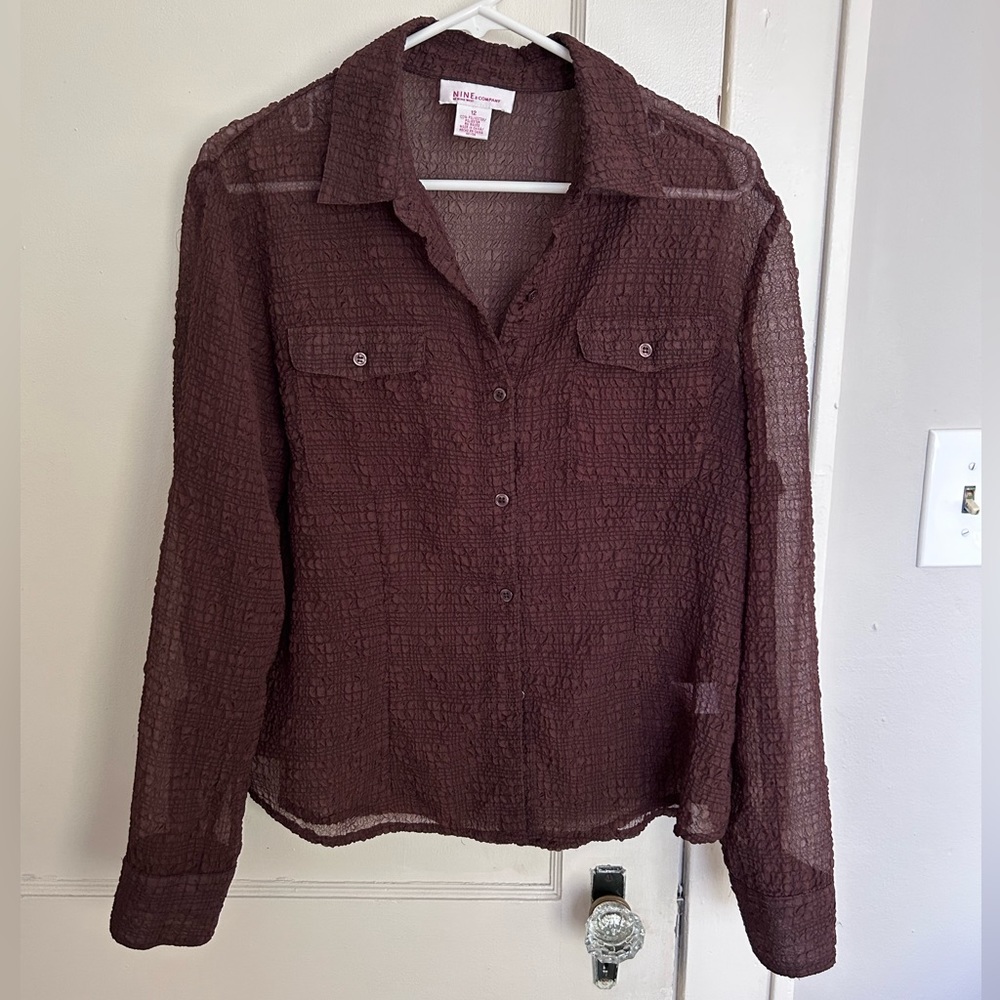Sheer Button up - Picture 2 of 6